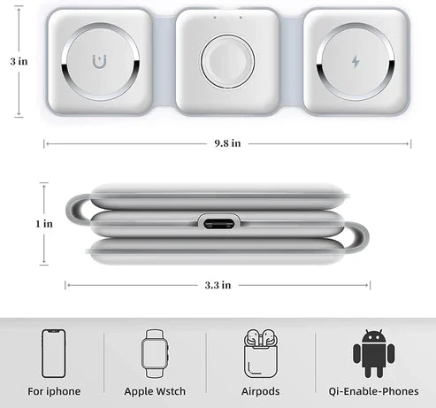 3 in 1 Magnetic Foldable Wireless Charger